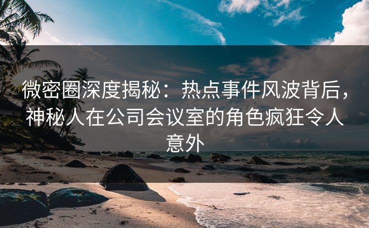 微密圈深度揭秘：热点事件风波背后，神秘人在公司会议室的角色疯狂令人意外-第1张图片-麻豆传媒资源聚合中心