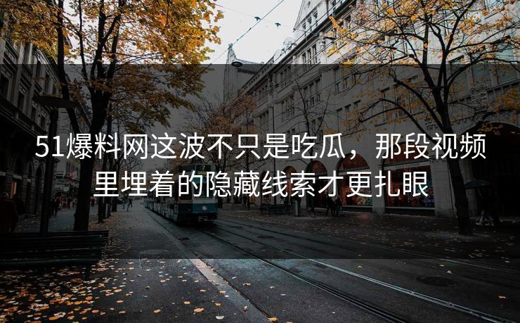 51爆料网这波不只是吃瓜，那段视频里埋着的隐藏线索才更扎眼-第1张图片-麻豆传媒资源聚合中心