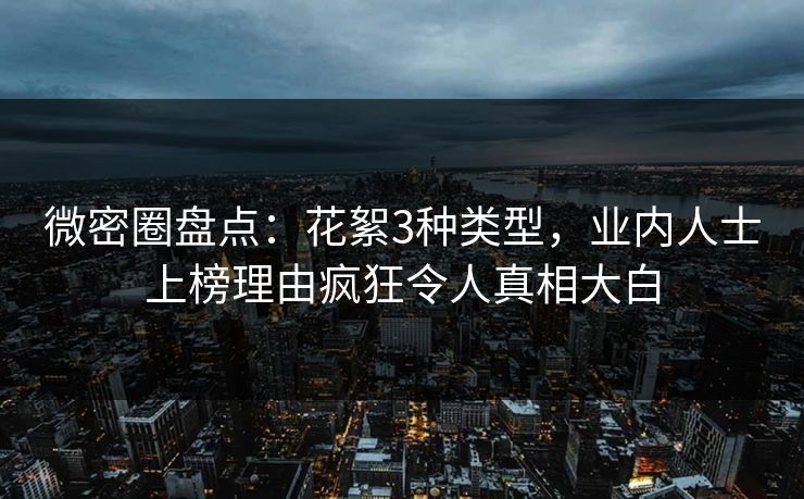 微密圈盘点：花絮3种类型，业内人士上榜理由疯狂令人真相大白-第1张图片-麻豆传媒资源聚合中心