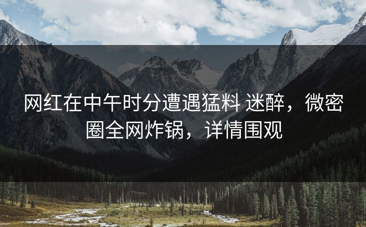 网红在中午时分遭遇猛料 迷醉，微密圈全网炸锅，详情围观-第1张图片-麻豆传媒资源聚合中心